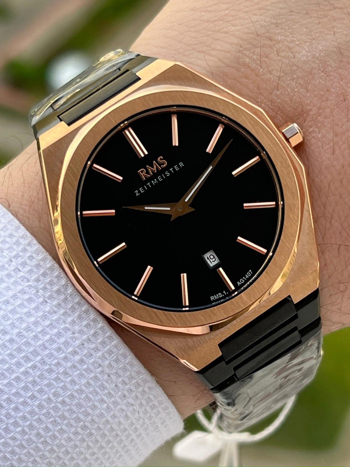 Romanson AG1407.07 Takvimli 44 mm Siyah Çelik Kordon Analog Erkek Kol Saati