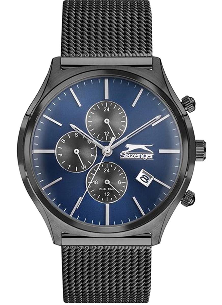 Slazenger SL.09.1824.2.02 Takvimli 44 mm Siyah Çelik Kordon Analog Kol Saati