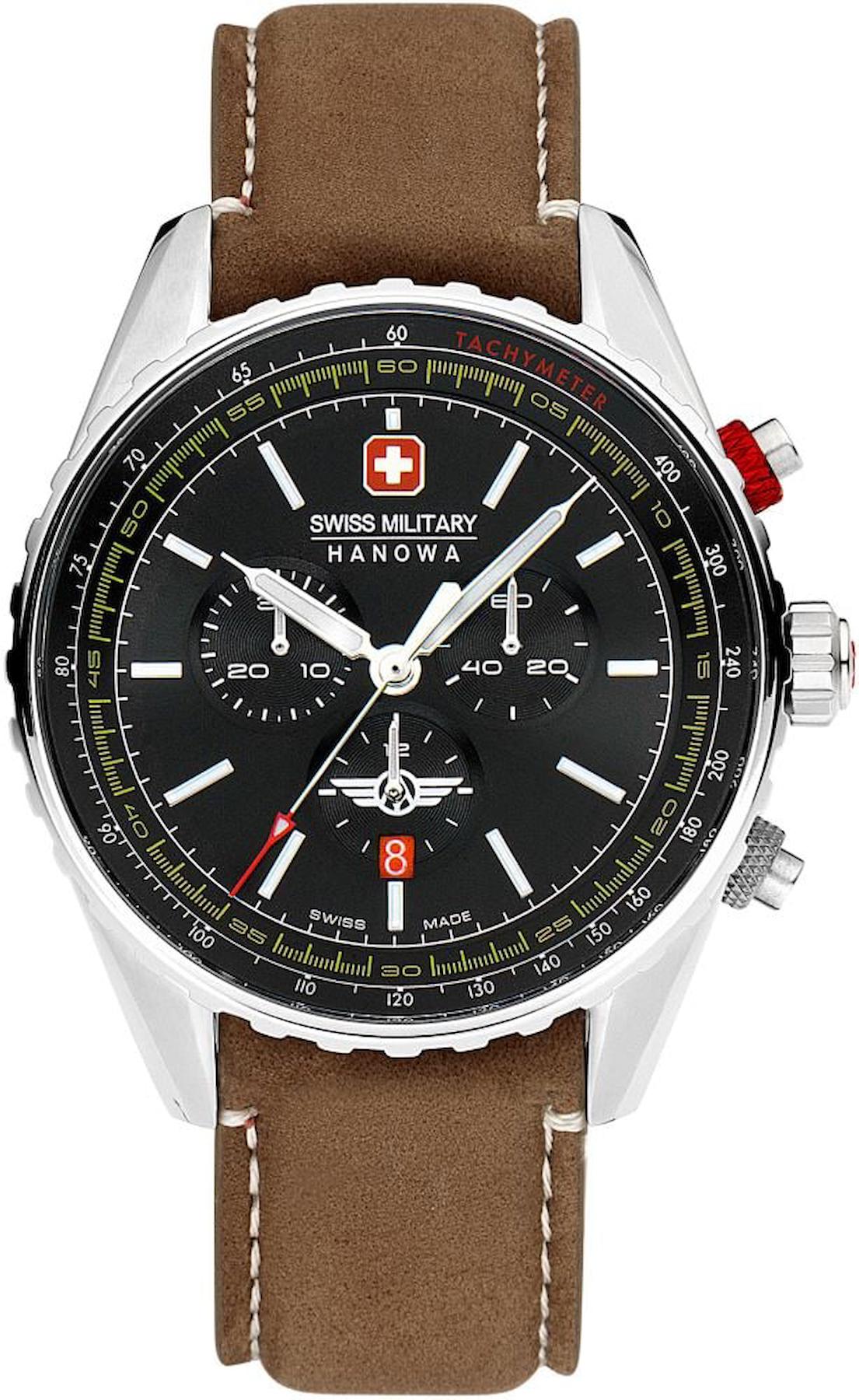 Swiss Military SMWGC0000301 Takvimli 44 mm Kahverengi Deri Kordon Analog Kol Saati
