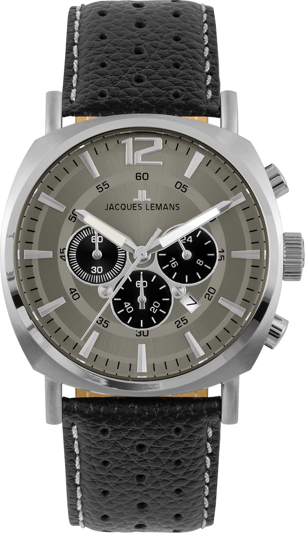 Jacques Lemans 1-1645P Pusulalı Takvimli Siyah Deri Kordon Analog Kol Saati