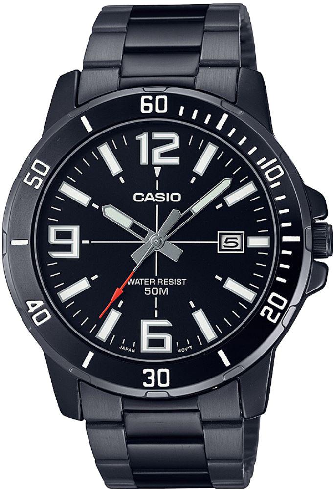 Casio MTP-VD01B-1BVUDF Takvimli Siyah Çelik Kordon Analog Erkek Kol Saati