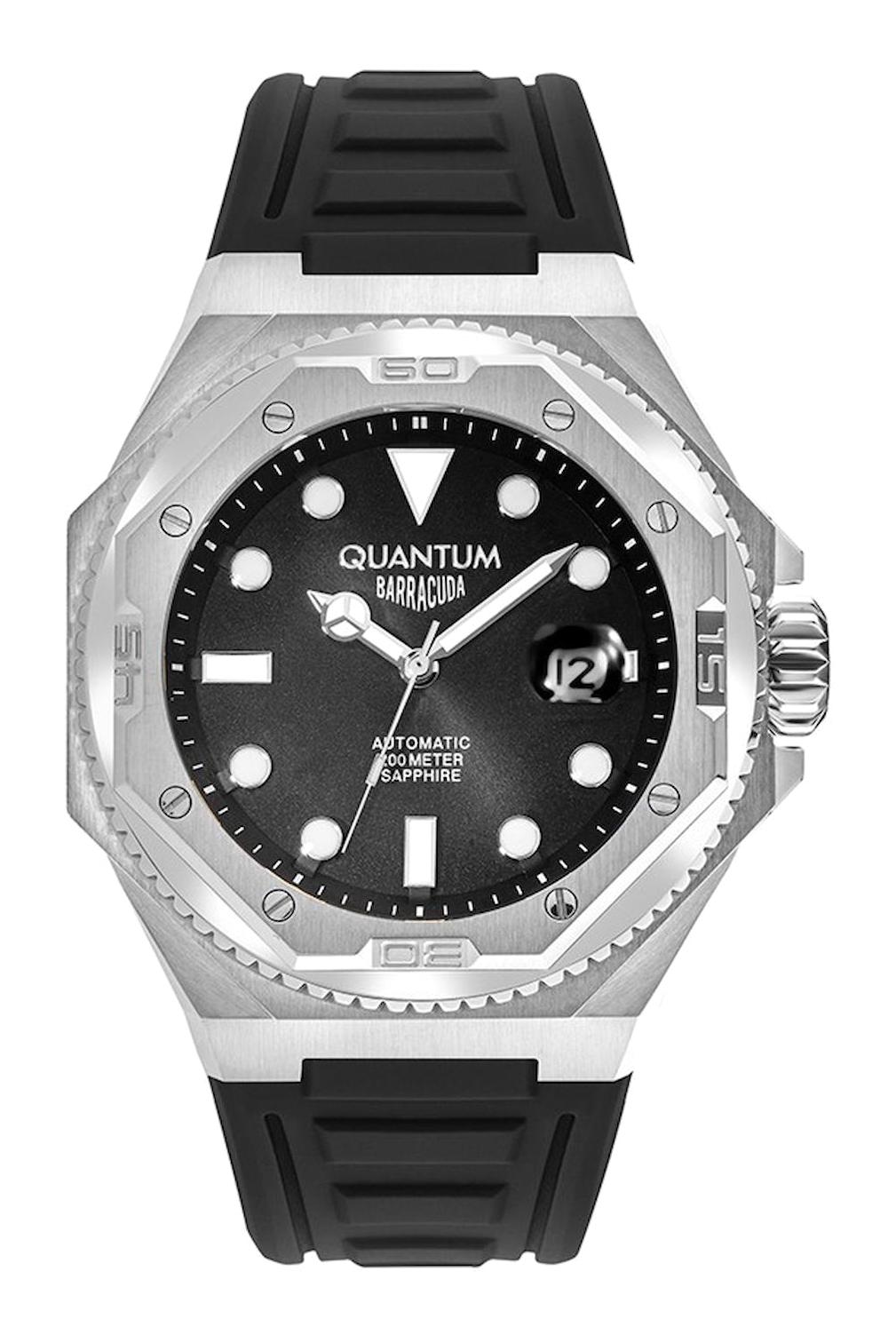 Quantum BAR1091.351 Takvimli 44 mm Siyah Çelik Kordon Analog Kol Saati