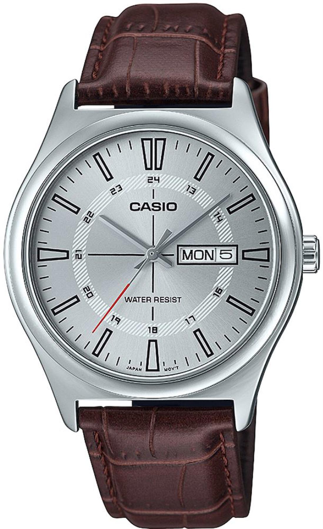 Casio MTP-V006L-7CUDF Takvimli 38 mm Kahverengi Deri Kordon Analog Erkek Kol Saati