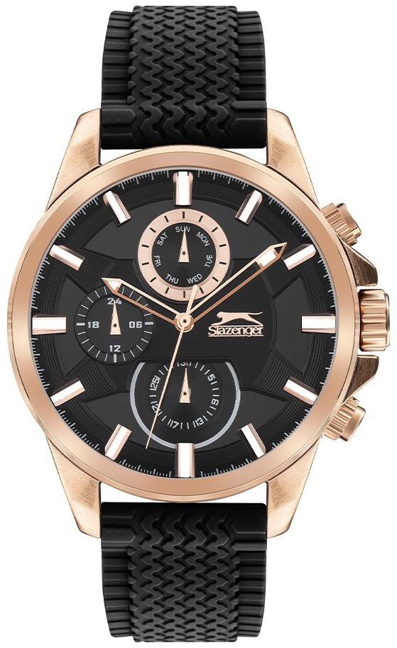 Slazenger SL.09.2088.2.02 Takvimli 46-50 mm Siyah Silikon Kordon Analog Erkek Kol Saati