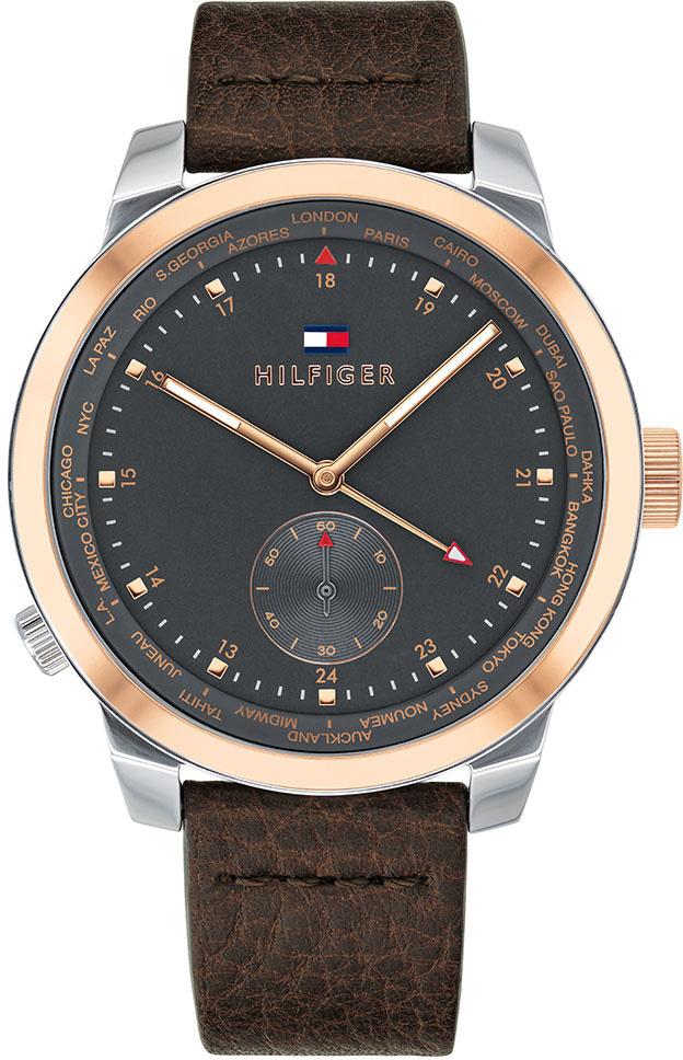 Tommy Hilfiger TH1791554 44 mm Kahverengi Deri Kordon Analog Erkek Kol Saati