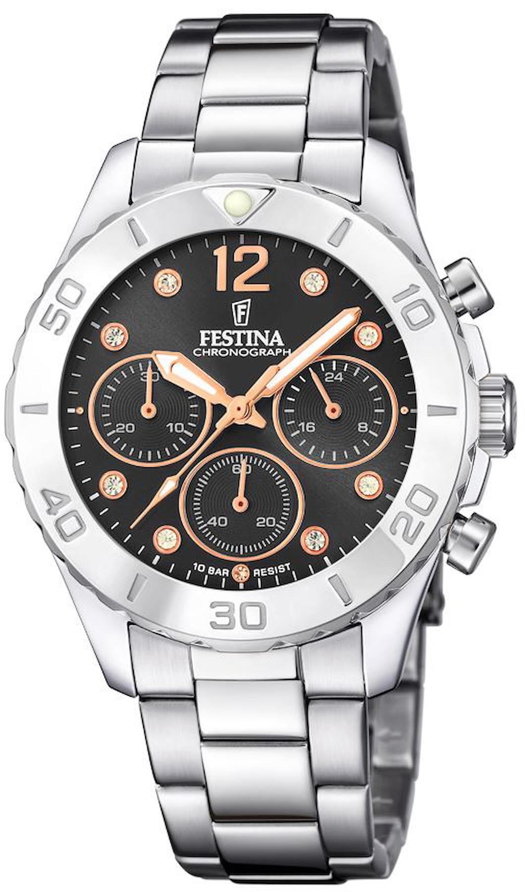Festina F20603-6 Takvimli 39 mm Çelik Kordon Analog Kol Saati