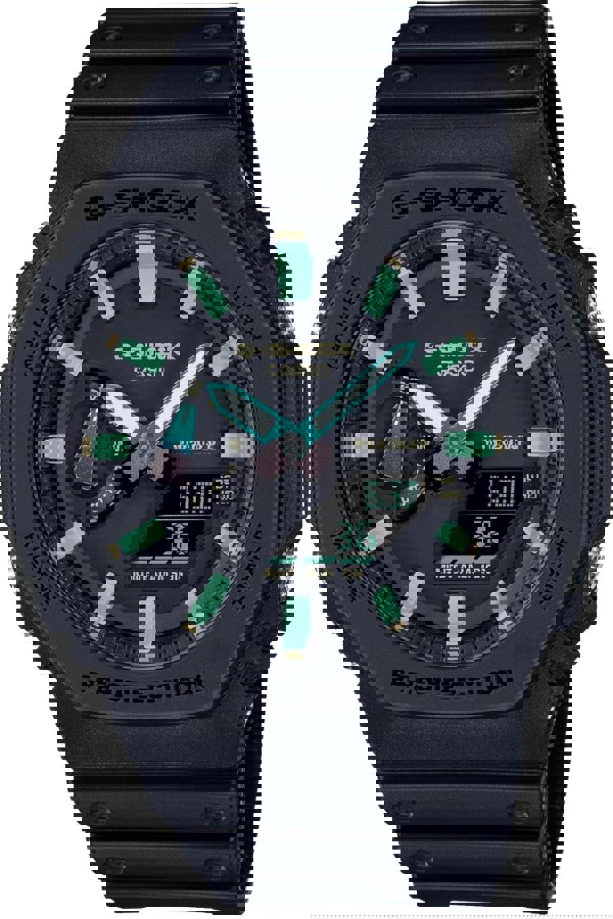 Casio GA-2100RC-1ADR Takvimli Siyah Plastik Kordon Analog Erkek Kol Saati