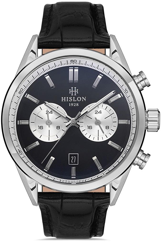 Hislon DT114S-04BS Pusulalı Takvimli 45 mm Metal Kordon Analog Erkek Kol Saati