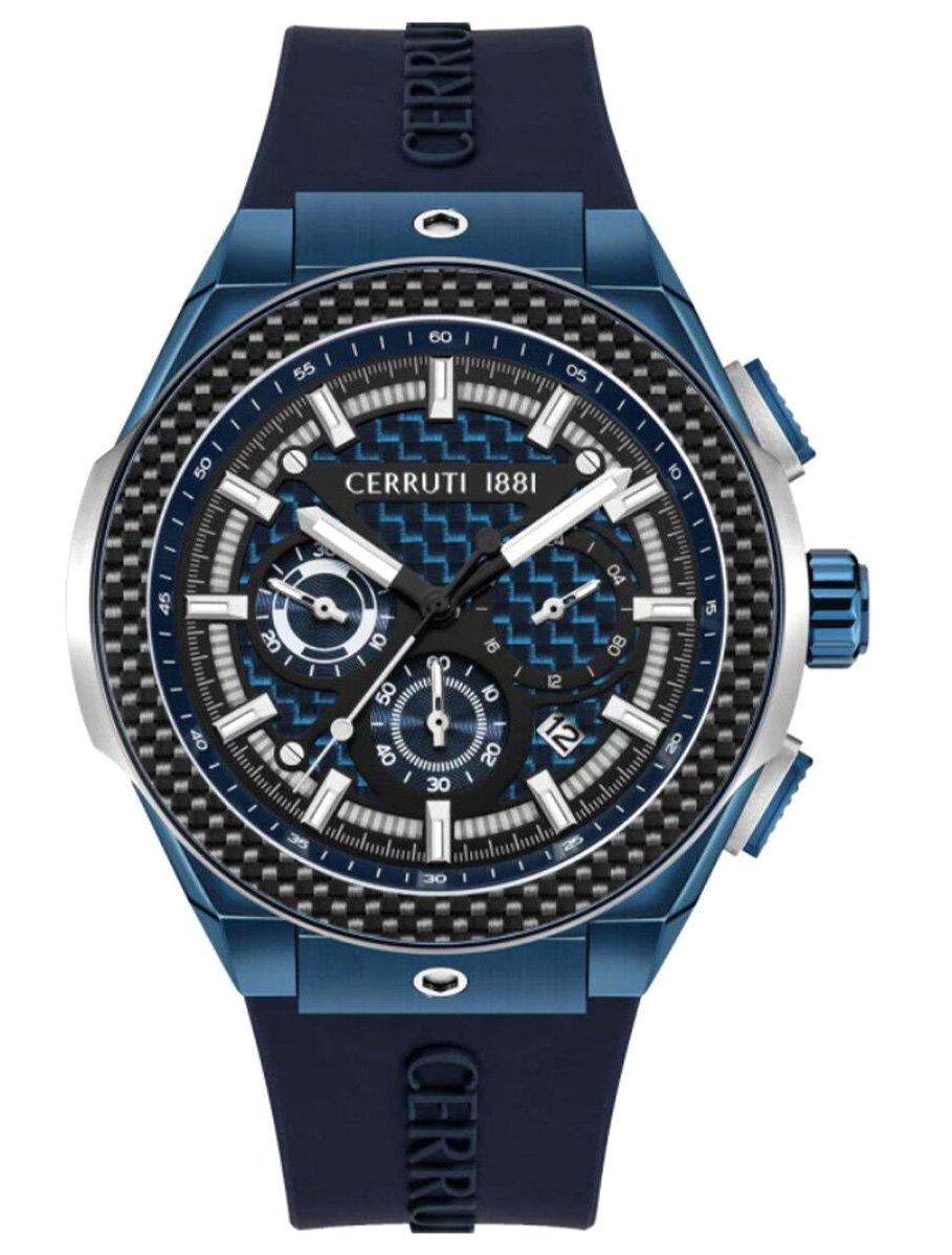 Cerruti 1881 CIWGO2112001 Takvimli 44 mm Si̇yah Silikon Kordon Analog Erkek Kol Saati