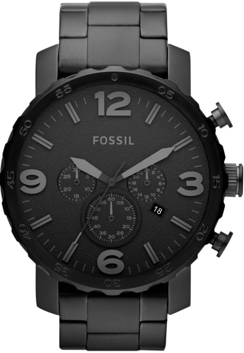 Fossil JR1401 Takvimli 50 mm Füme Çelik Kordon Analog Erkek Kol Saati