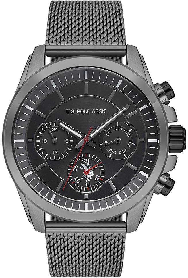 U.S. Polo Assn USPA1028-03 Takvimli 45 mm Füme Hasır Kordon Analog Erkek Kol Saati