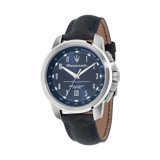 Maserati R8851121003 Takvimli 44 mm Gri Deri Kordon Analog Erkek Kol Saati