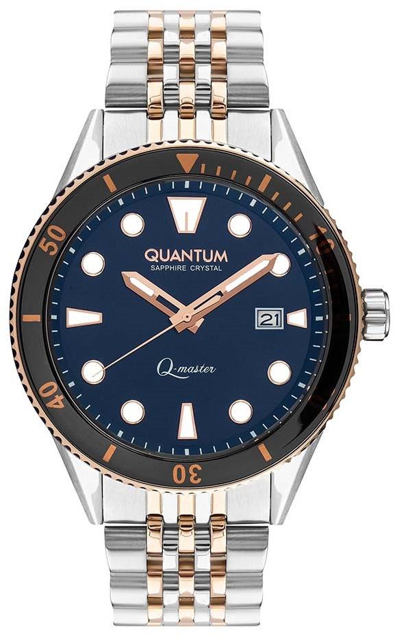 Quantum QMG1024.590 Takvimli 45 mm Altın-Çelik Kordon Analog Erkek Kol Saati