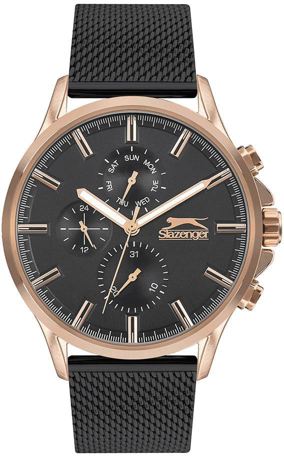 Slazenger SL.09.1889.2.02 Takvimli 45 mm Siyah Çelik Kordon Analog Erkek Kol Saati