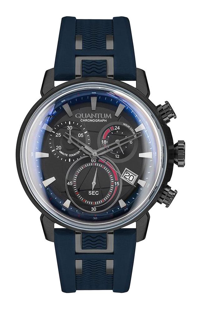 Quantum PWG901.659 Takvimli 45 mm Lacivert Silikon Kordon Analog Erkek Kol Saati