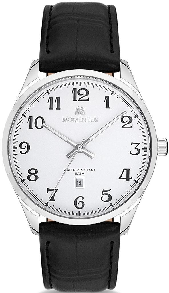 Momentus KC231S-01BS Takvimli 42 mm Siyah Deri Kordon Analog Kol Saati