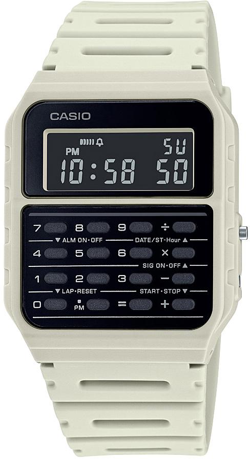 Casio CA-53WF-8BDF Takvimli 34.4 mm Krem Silikon Kordon Dijital Erkek Kol Saati