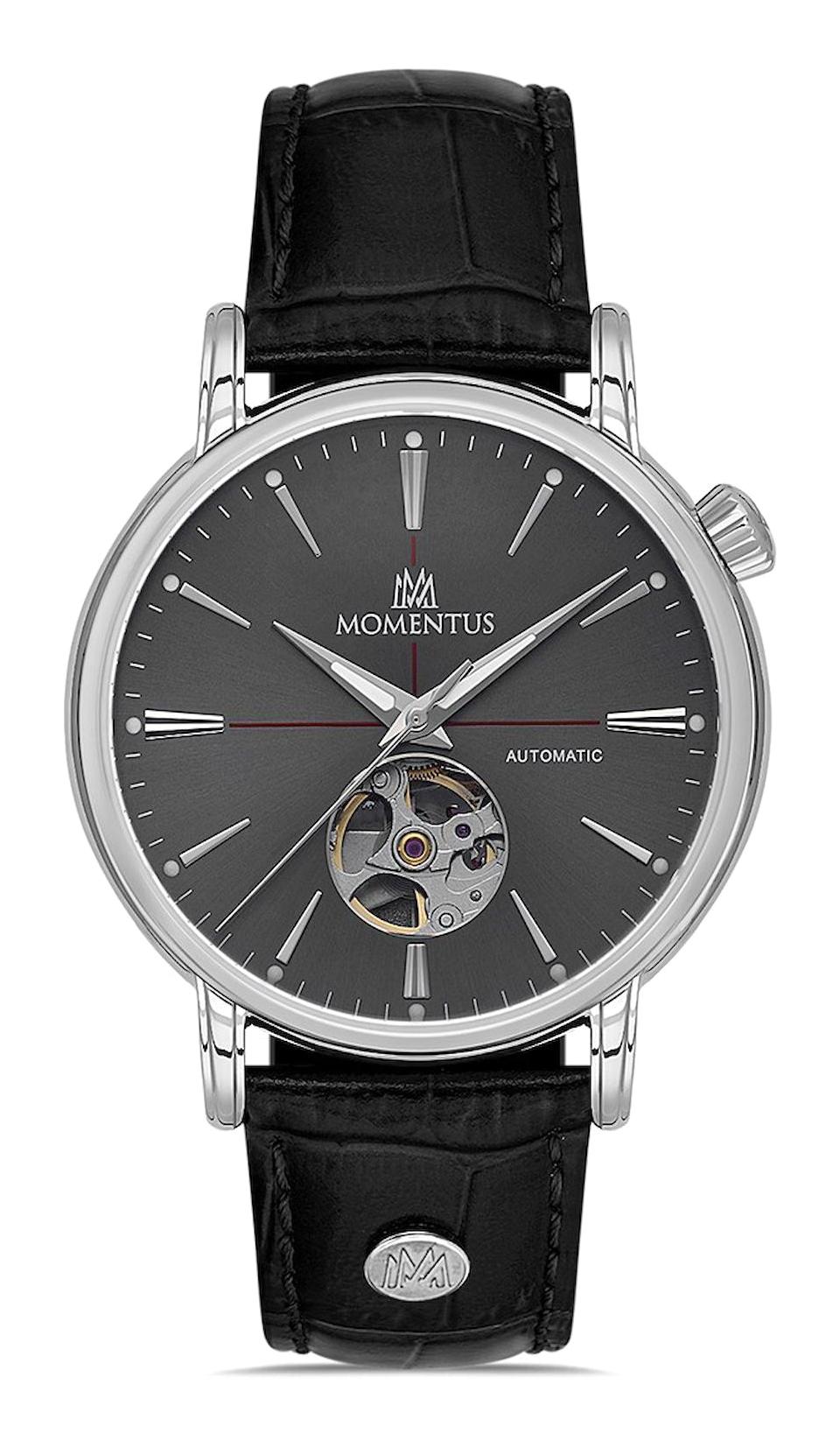 Momentus TM349S-04BS Takvimli 41 mm Siyah Deri Kordon Analog Erkek Kol Saati