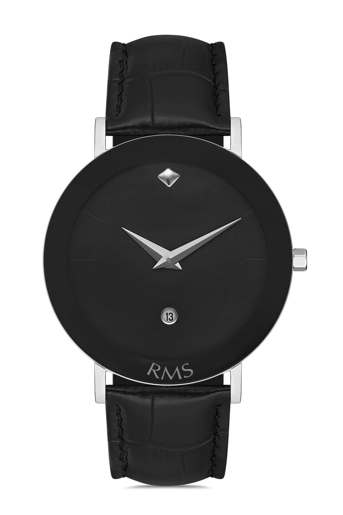 Grand Romanson RMS.1.AG1329.01 Takvimli 42 mm Siyah Deri Kordon Analog Erkek Kol Saati