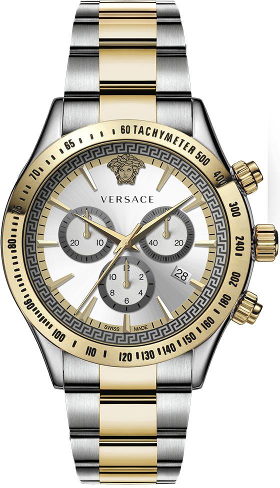 Versace VRSCVEV700519 Takvimli 44 mm Altın-Çelik Kordon Analog Erkek Kol Saati