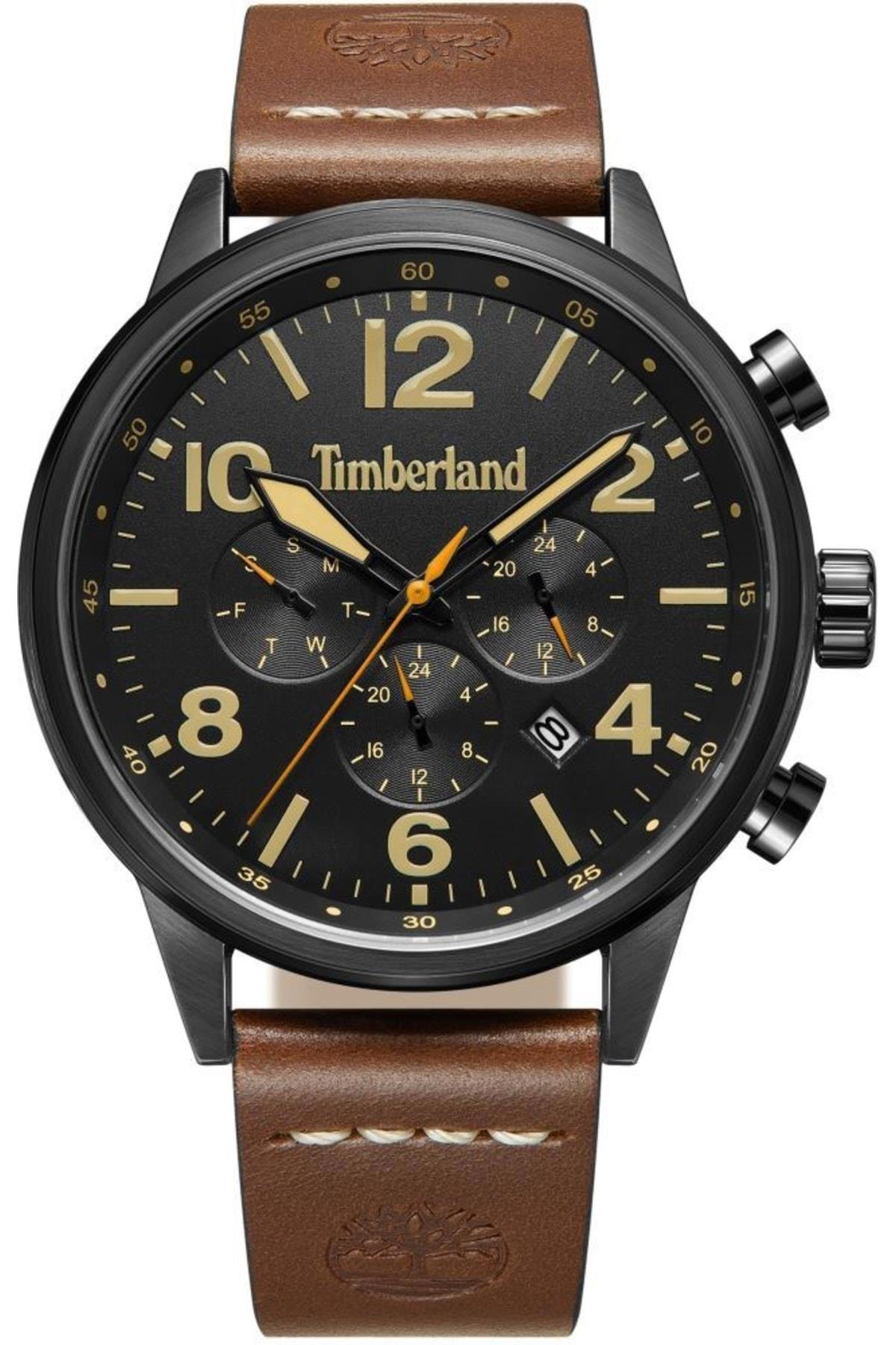 Timberland TDWGF2182401 Takvimli 44 mm Kahverengi Deri Kordon Analog Erkek Kol Saati