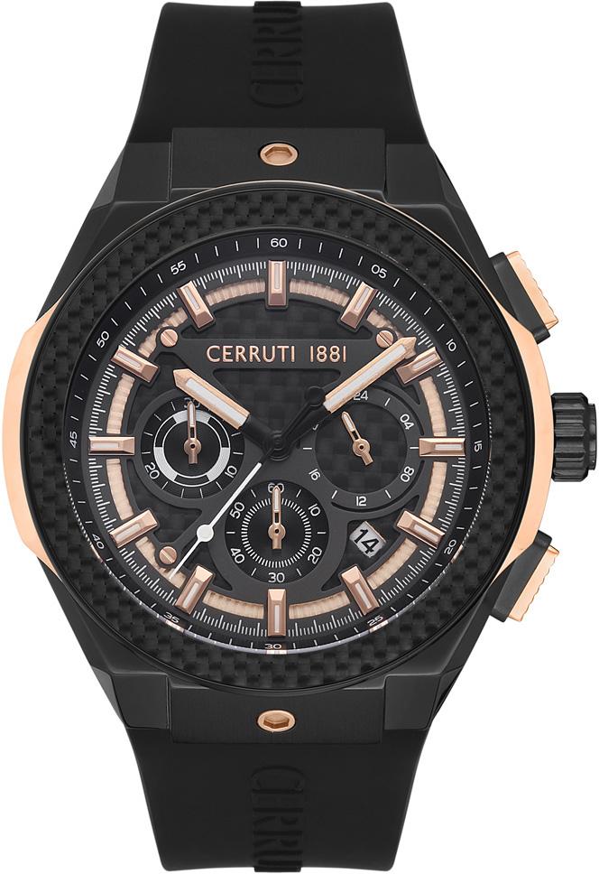 Cerruti 1881 CIWGO2112002 Takvimli Siyah Çelik Kordon Analog Erkek Kol Saati
