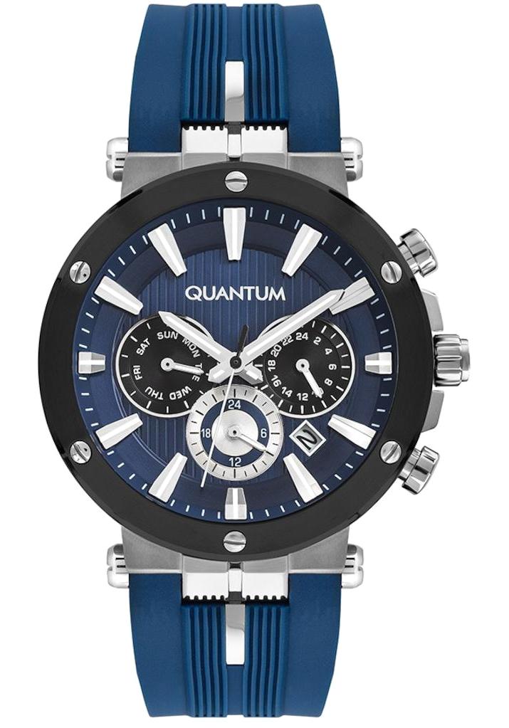 Quantum PWG967.399 Takvimli 44 mm Lacivert Silikon Kordon Analog Erkek Kol Saati