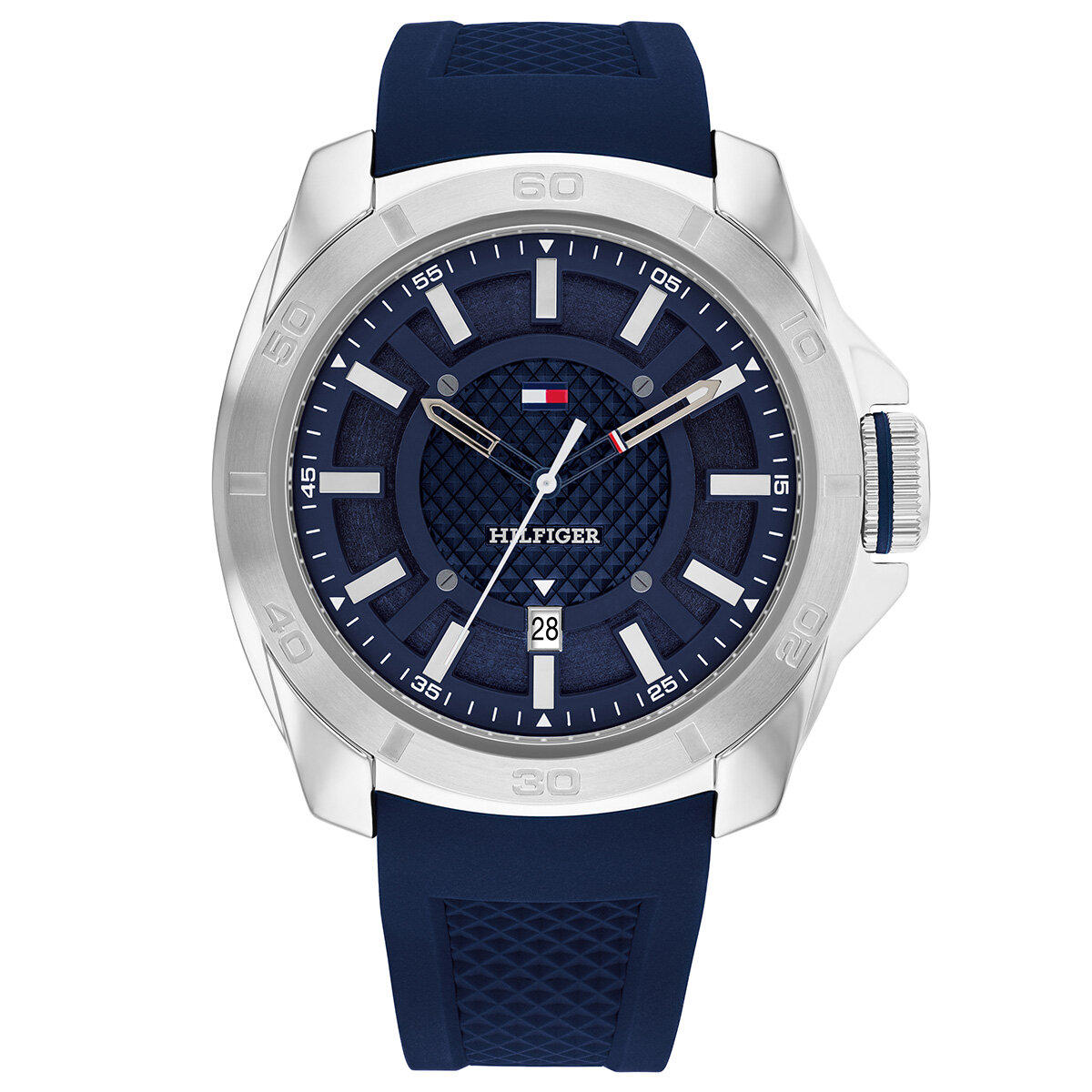 Tommy Hilfiger TH1792134 Takvimli 49 mm Lacivert Silikon Kordon Analog Erkek Kol Saati