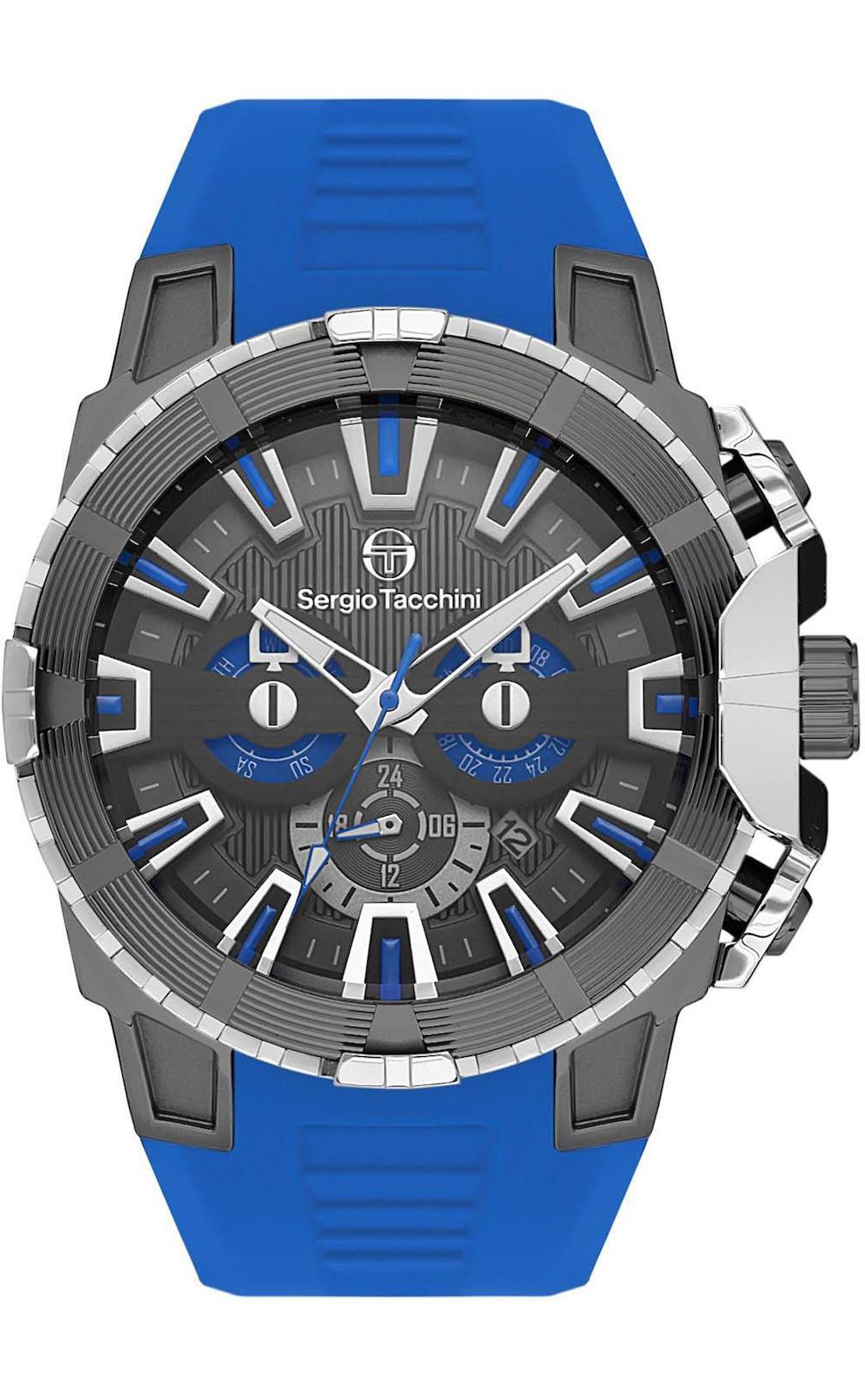 Sergio Tacchini ST.5.10001.2 Takvimli Lacivert Silikon Kordon Analog Erkek Kol Saati