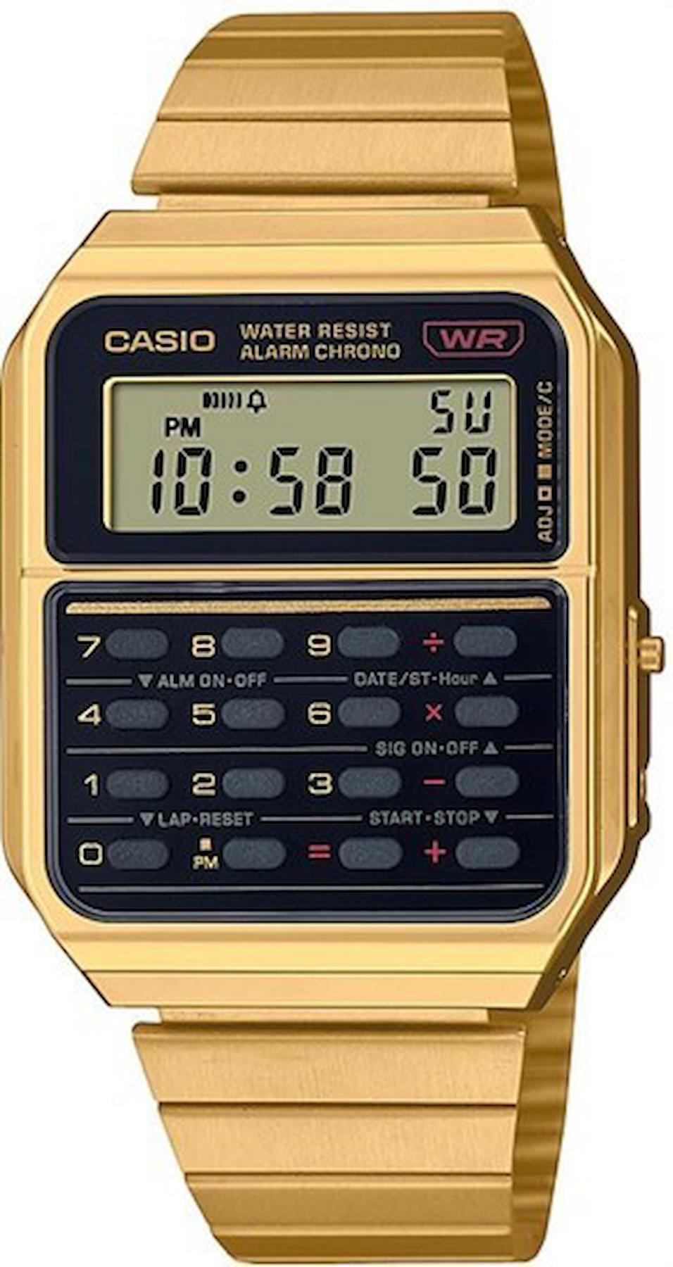 Casio CA-500WEG-1ADF Takvimli 34.4 mm Altın Çelik Kordon Dijital Erkek Kol Saati