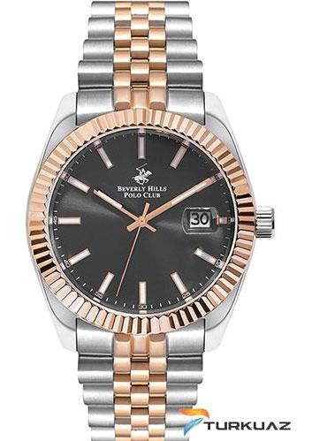 Beverly Hills Polo Club BP3018 Takvimli 42 mm Gri-Rose Gold Çelik Kordon Analog Erkek Kol Saati