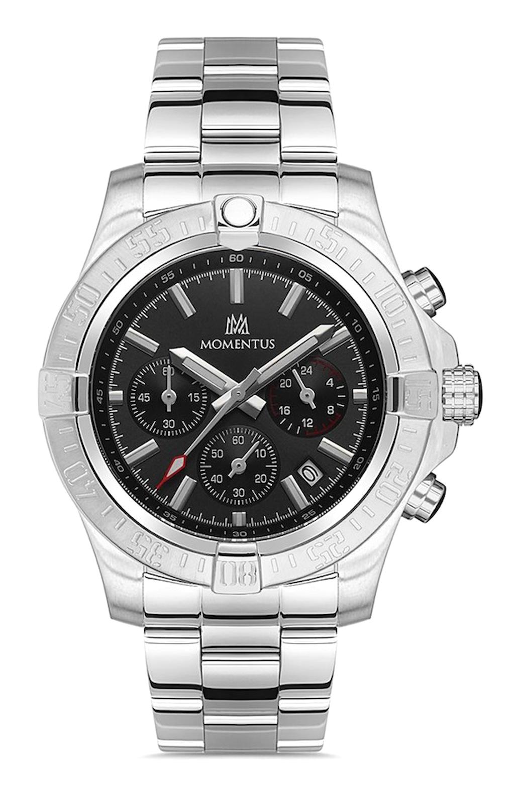 Momentus SM365S-04SS Takvimli 44 mm Çelik Kordon Analog Kol Saati