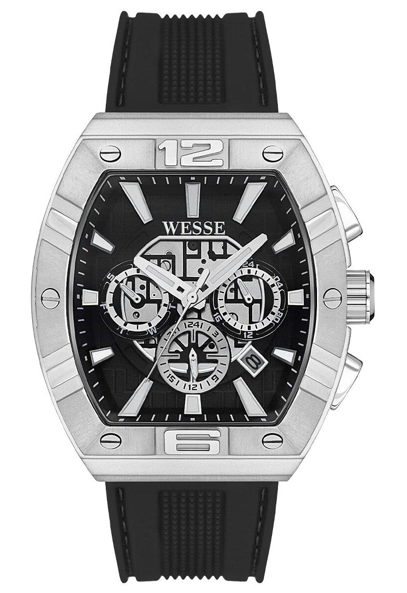 Wesse WWG402201 Pusulalı Takvimli 41 mm Siyah Silikon Kordon Analog Erkek Kol Saati