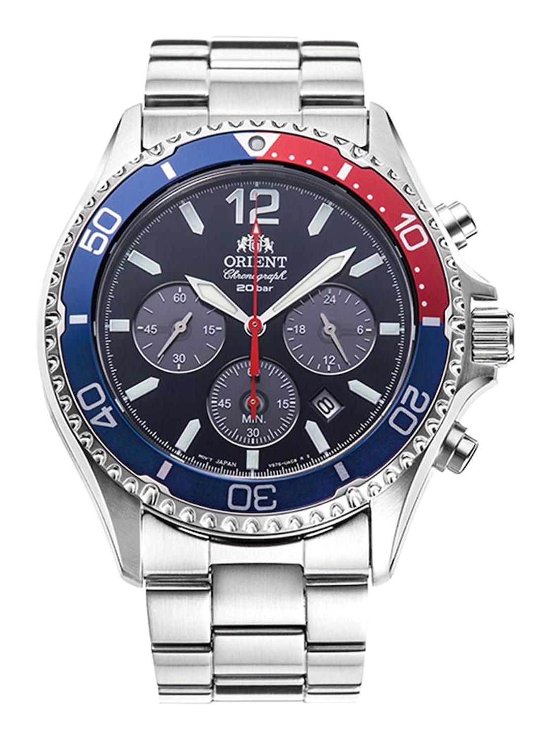 Orient RA-TX0203S10B Takvimli 43 mm Çelik Kordon Analog Kol Saati