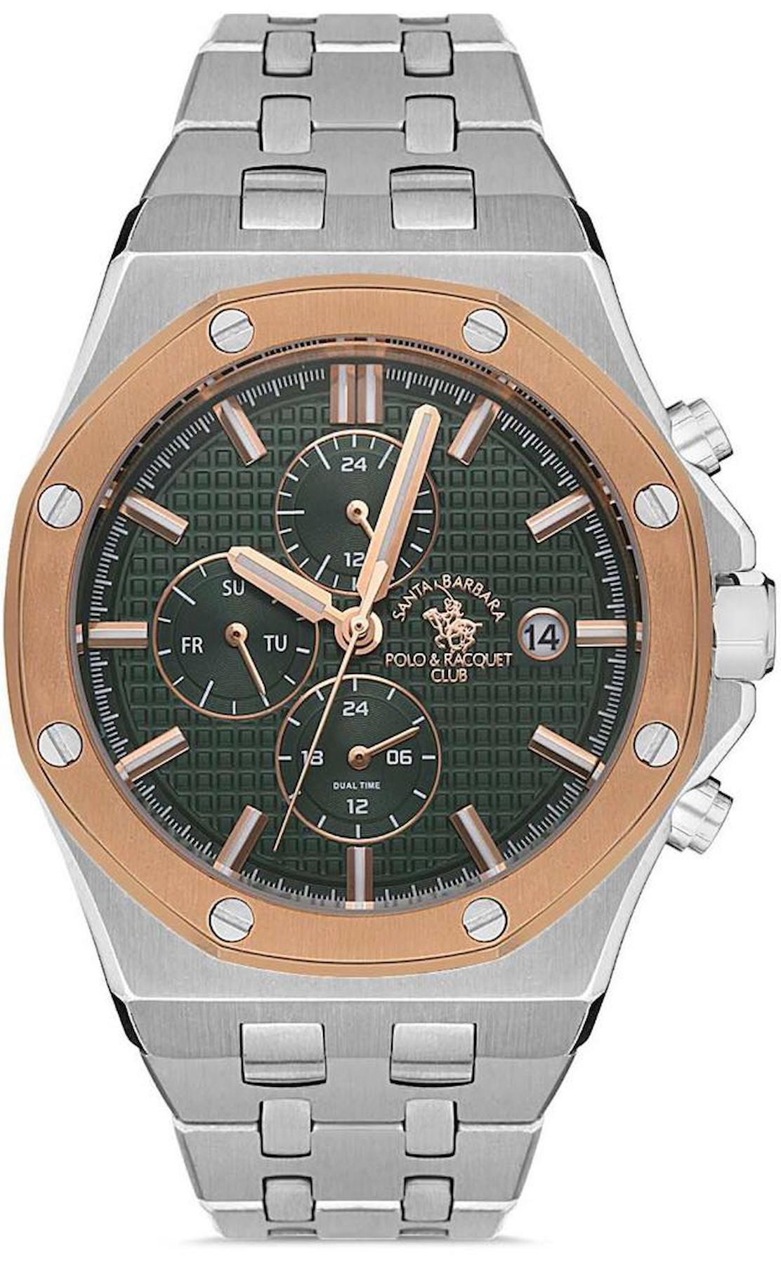Santa Barbara Polo & Racquet Club SB.1.10328.2 Takvimli 43 mm Çelik Kordon Analog Erkek Kol Saati