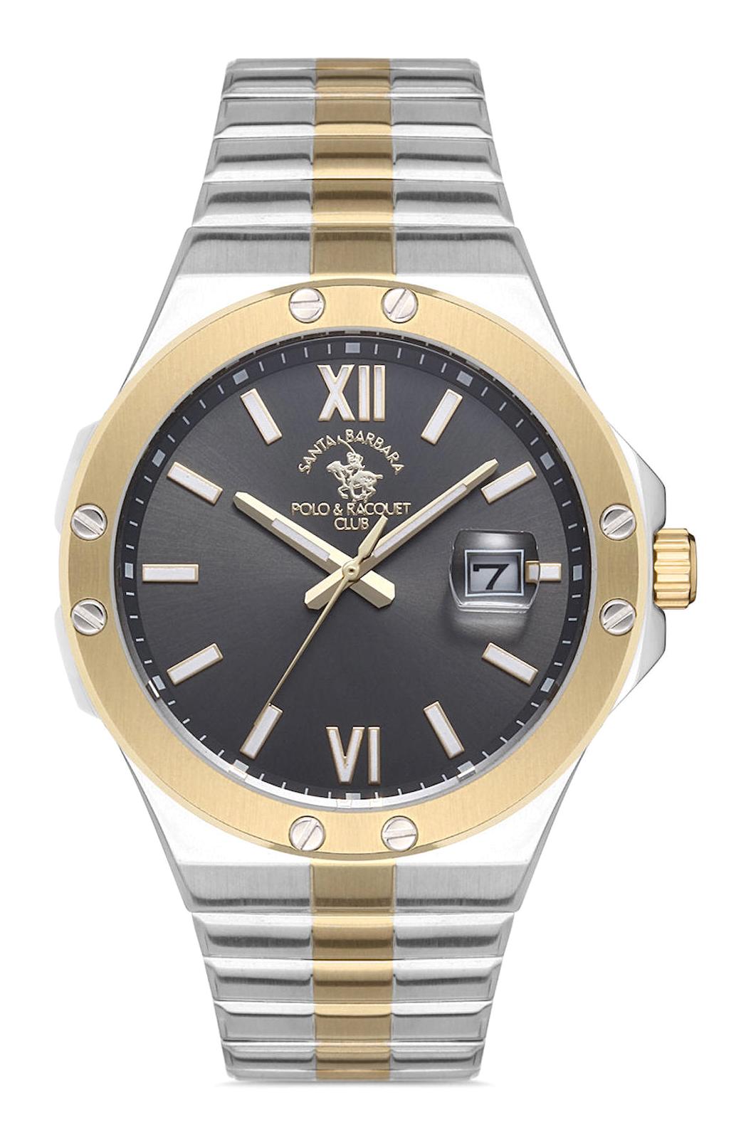 Santa Barbara Polo & Racquet Club SB.1.10227.4 Takvimli 42 mm Altın-Çelik Kordon Analog Erkek Kol Saati