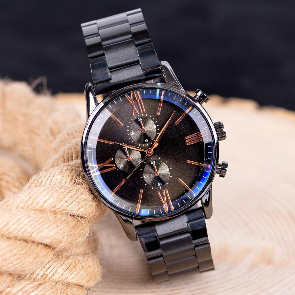 Saattino ST-304008 Takvimli 43 mm Siyah Çelik Kordon Analog Erkek Kol Saati