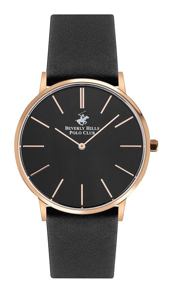 Beverly Hills Polo Club BP3119 41-45 mm Siyah Deri Kordon Analog Erkek Kol Saati