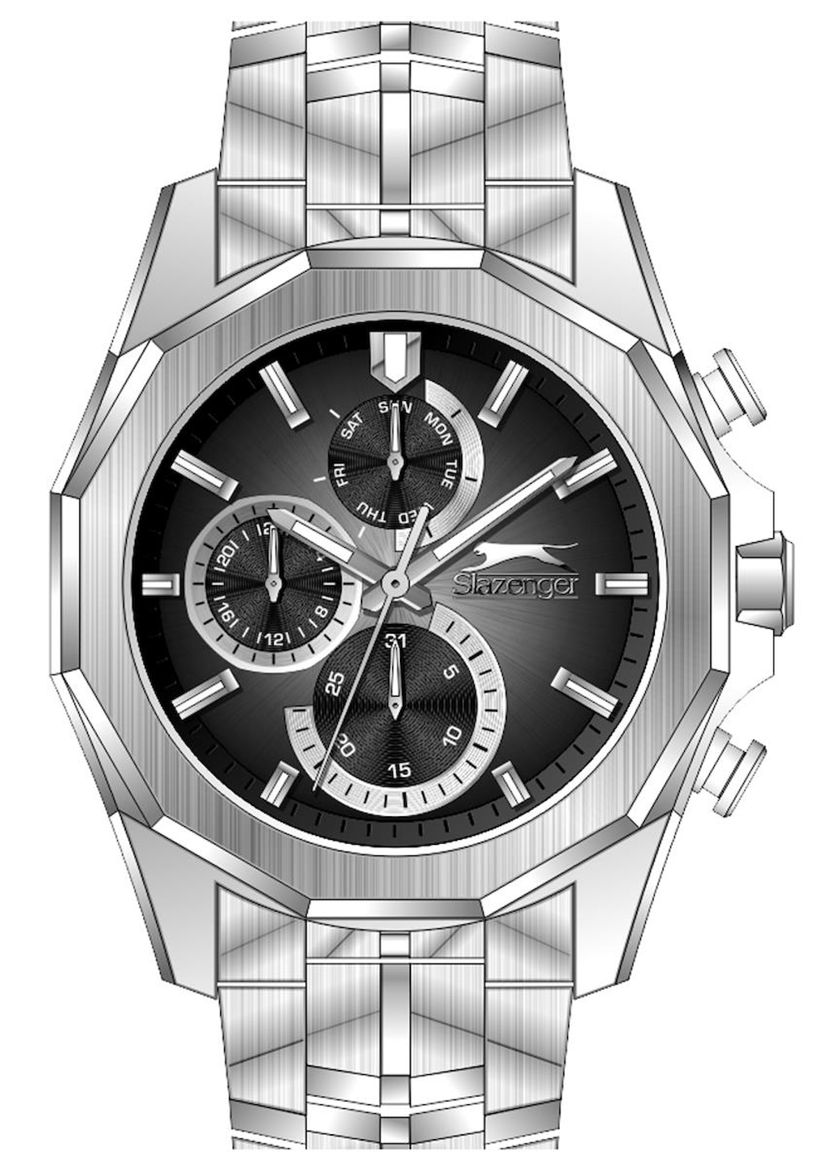 Slazenger SL.09.2386.2.01 Takvimli 46 mm Çelik Kordon Analog Erkek Kol Saati