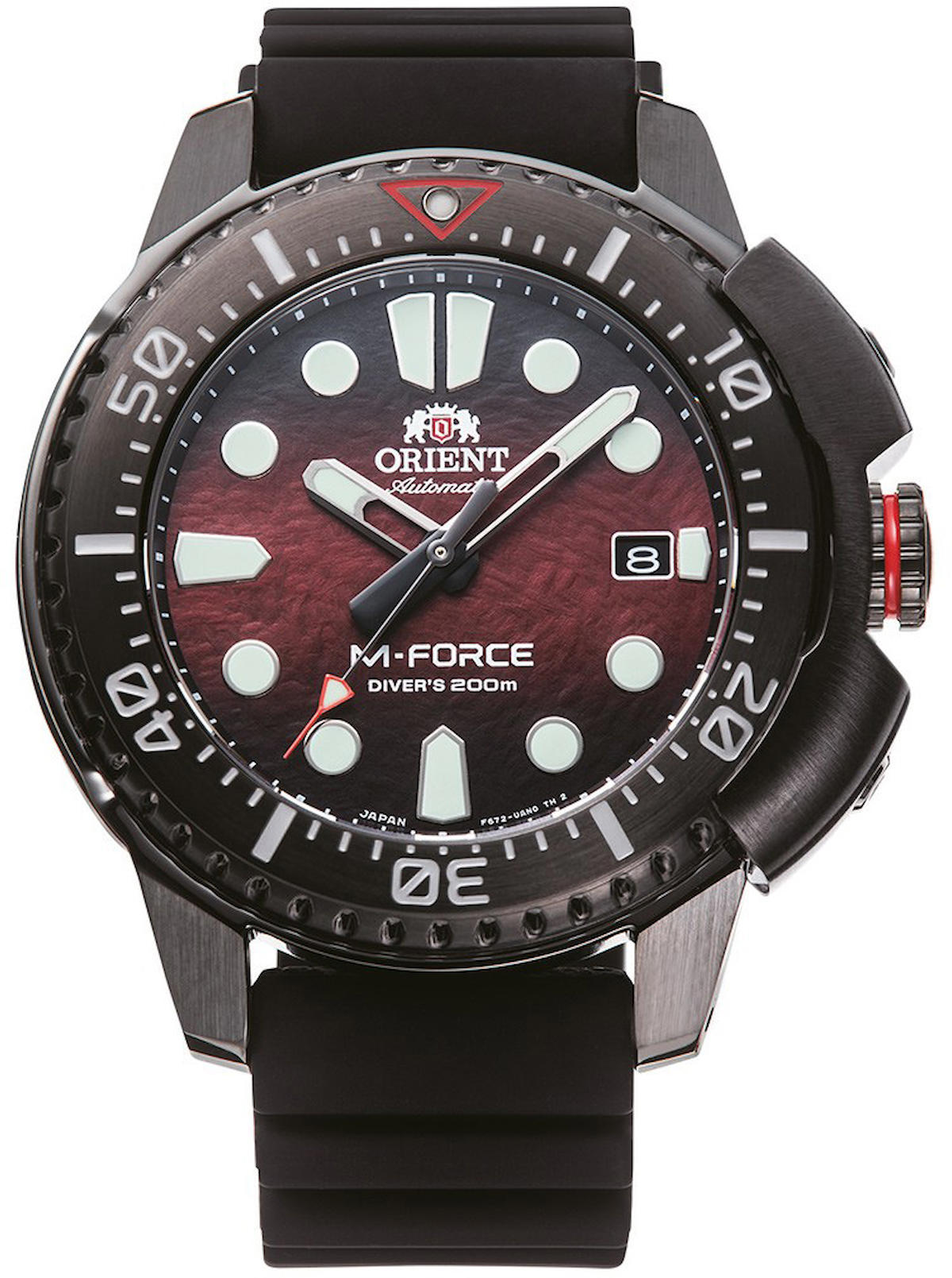 Orient RA-AC0L09R00B Takvimli 45 mm Siyah Silikon Kordon Analog Kol Saati