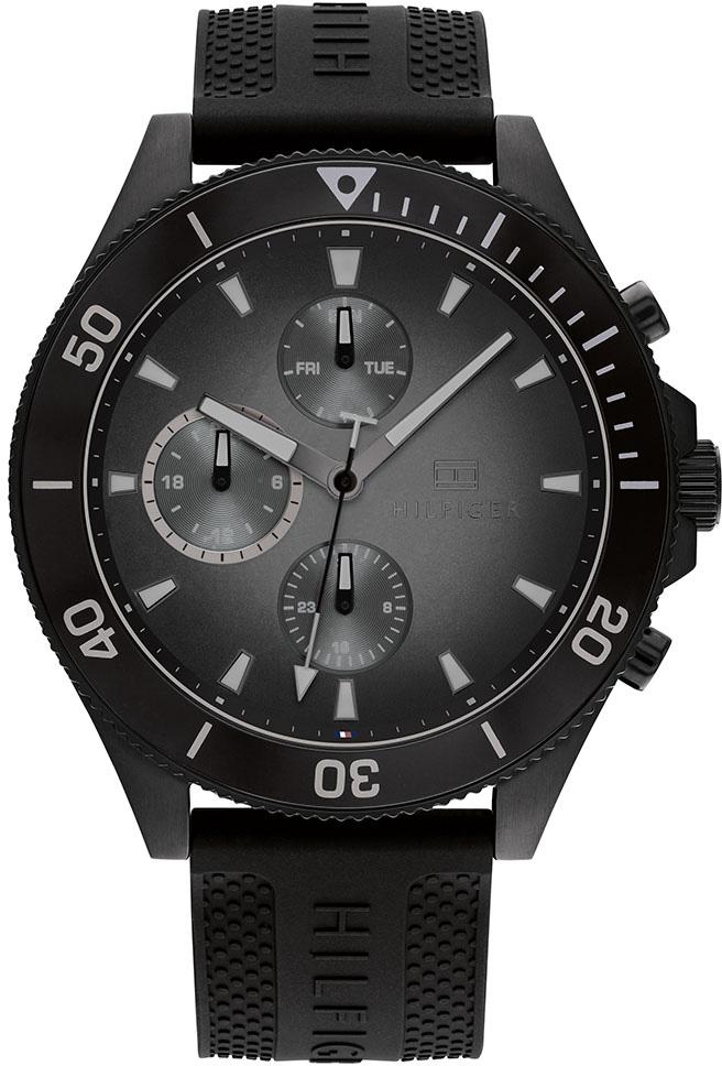 Tommy Hilfiger TH1791921 Takvimli 44 mm Siyah Silikon Kordon Analog Erkek Kol Saati