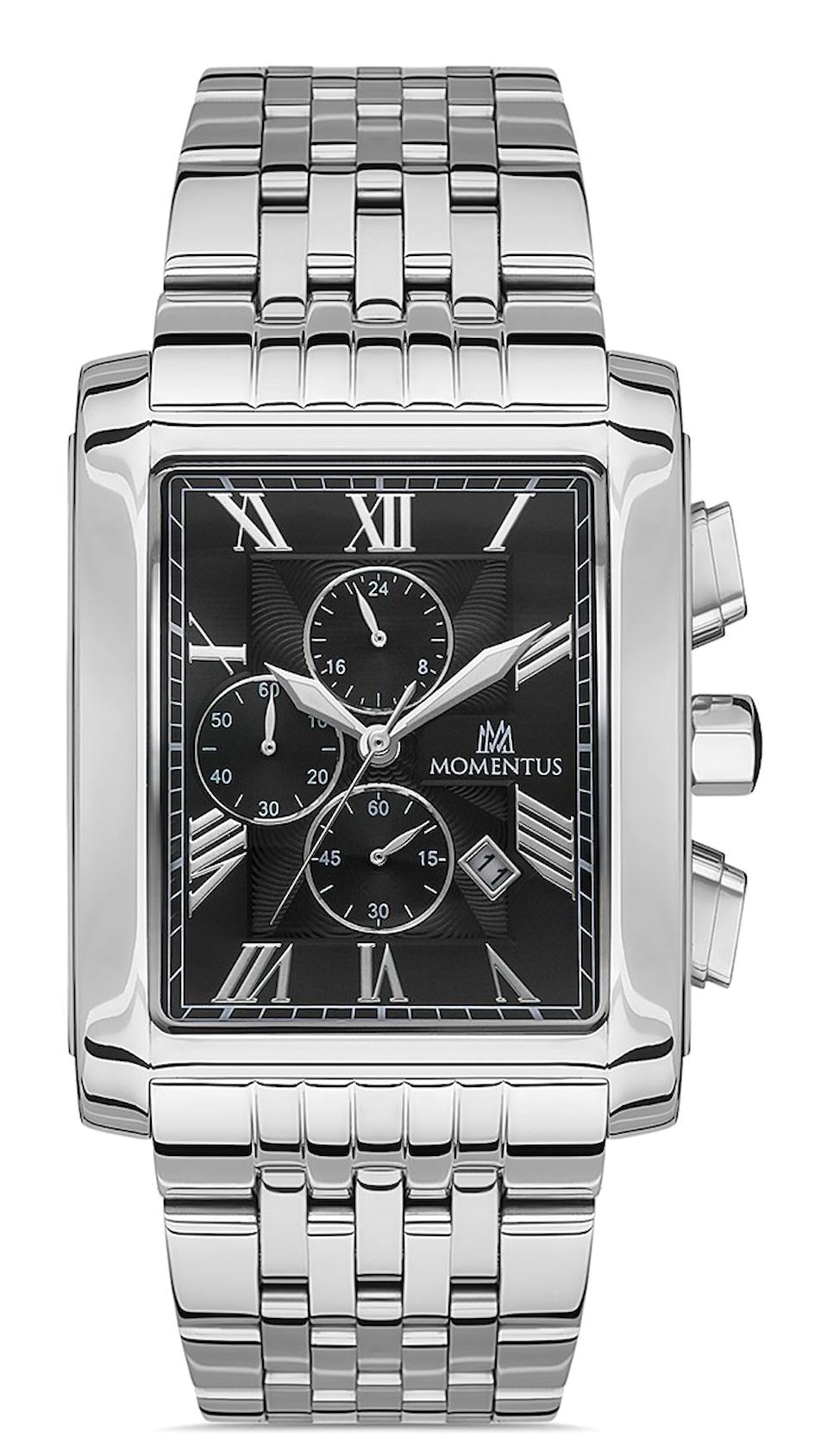 Momentus TM111S-04SS Takvimli 36 mm Çelik Kordon Analog Erkek Kol Saati