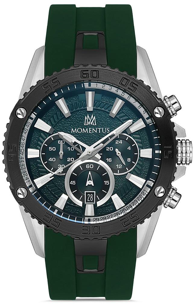 Momentus SM373T-15YN Takvimli 45 mm Yeşil Plastik Kordon Analog Erkek Kol Saati