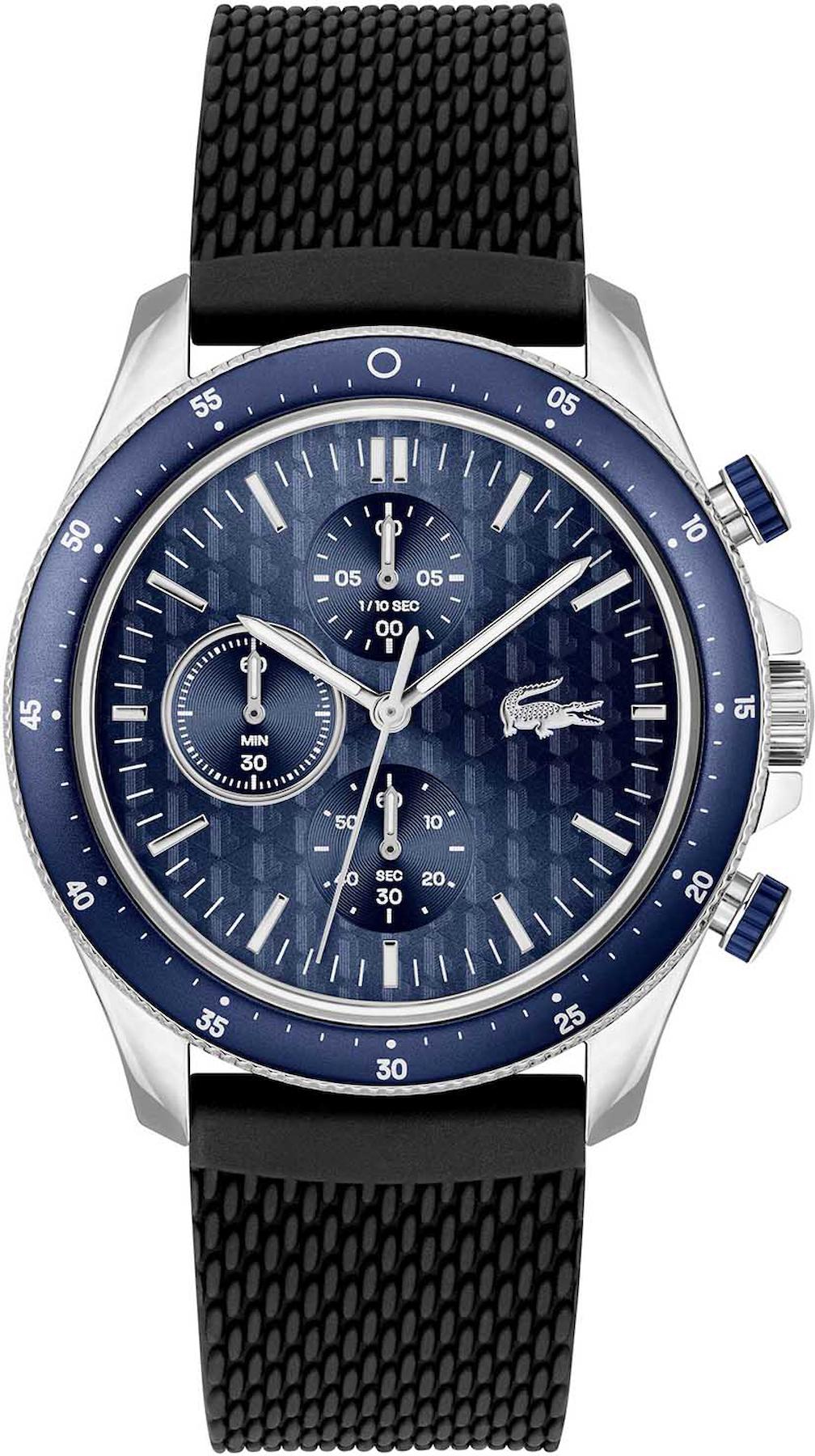 Lacoste LAC2011252 Takvimli 43 mm Siyah Çelik Kordon Analog Erkek Kol Saati