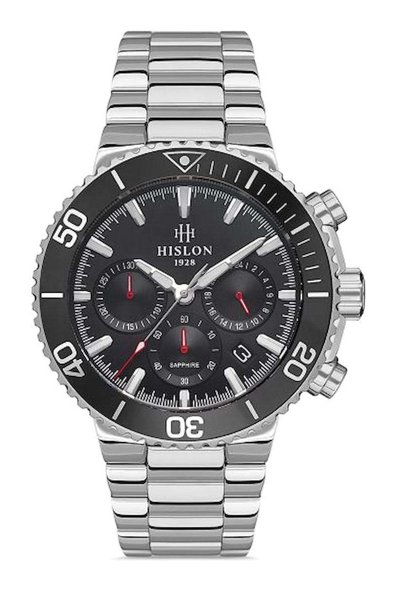 Hislon MS147T-04SS Pusulalı Takvimli 44 mm Çelik Kordon Analog Erkek Kol Saati