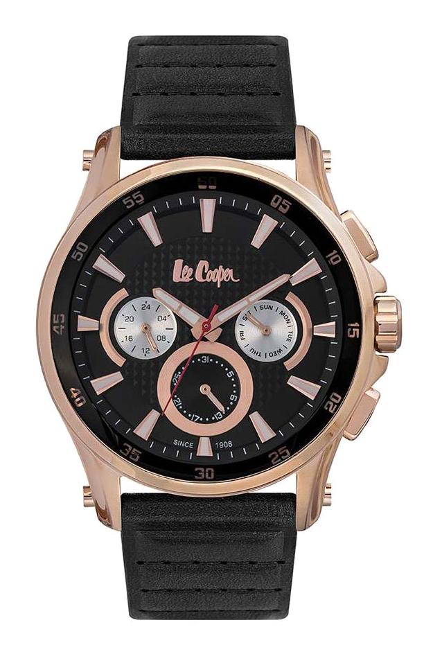 Lee Cooper LC06540.451 Takvimli 46-50 mm Siyah Deri Kordon Analog Erkek Kol Saati