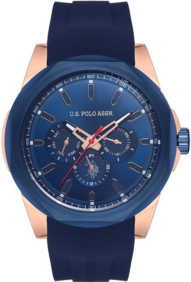 U.S. Polo Assn USPA1006-04 Takvimli 47 mm Lacivert Silikon Kordon Analog Erkek Kol Saati