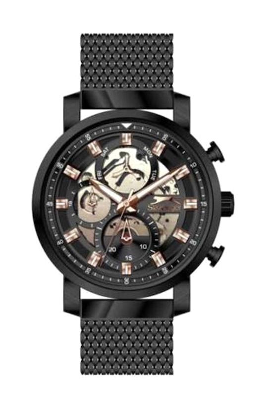 Slazenger SL.09.1797.2.02 Takvimli 45 mm Siyah Çelik Kordon Analog Kol Saati