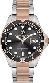 Sergio Tacchini ST.1.10091.5 Takvimli 42 mm Gri-Rose Gold Çelik Kordon Analog Erkek Kol Saati