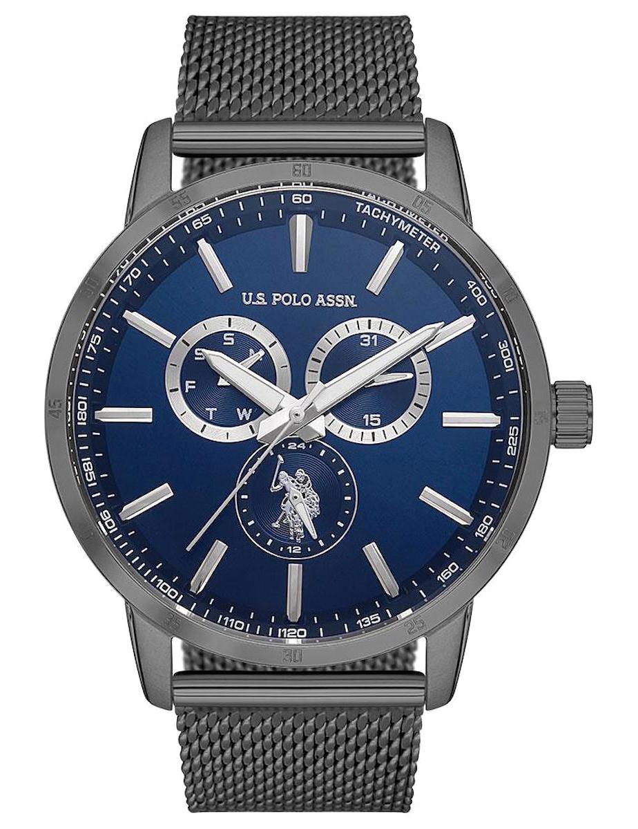 U.S. Polo Assn USPA1075-04 Takvimli 44 mm Füme Çelik Kordon Analog Erkek Kol Saati